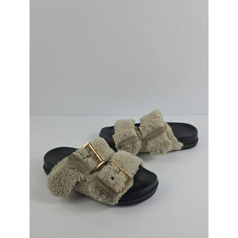 All Saints Sian Shearling Women's Sandals Size 7